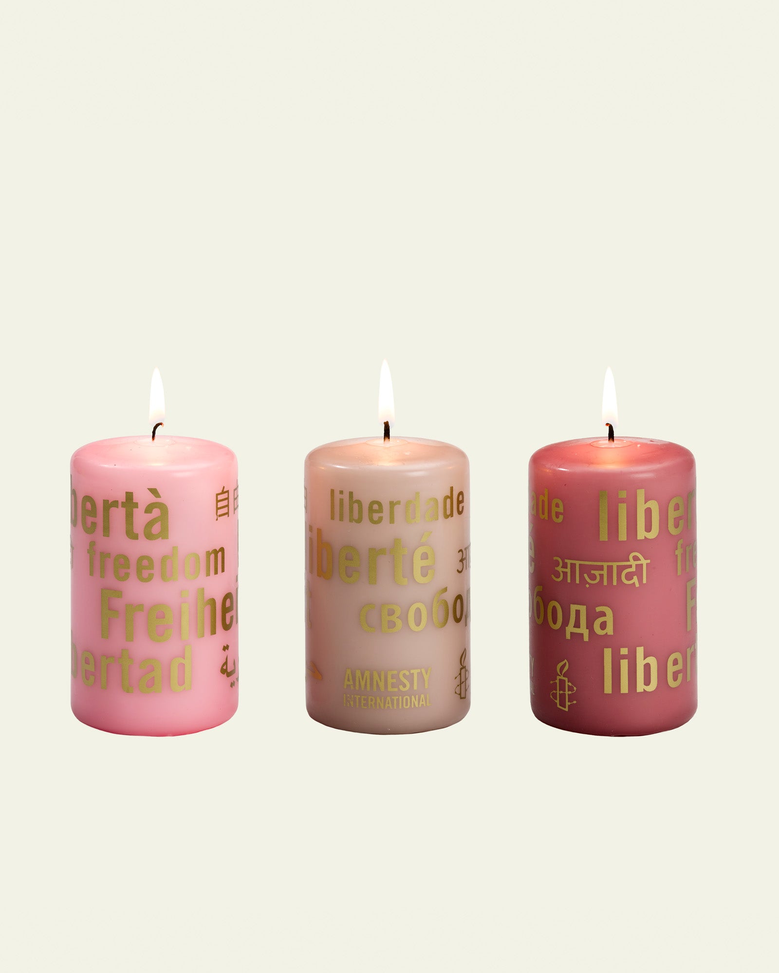 Bougies de couleur - rose clair - brun rosé - vieux rose