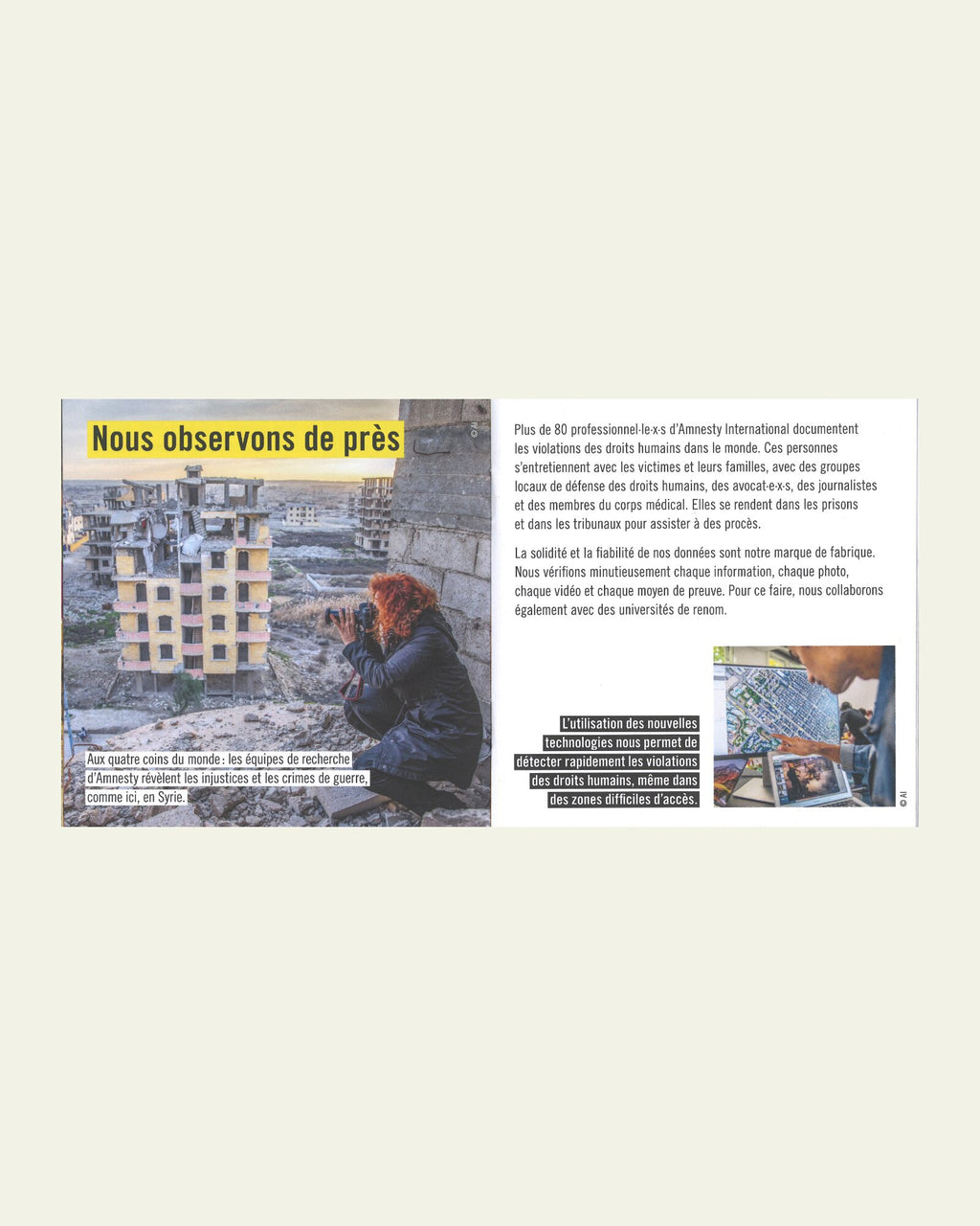 Brochure de présentation d’Amnesty International