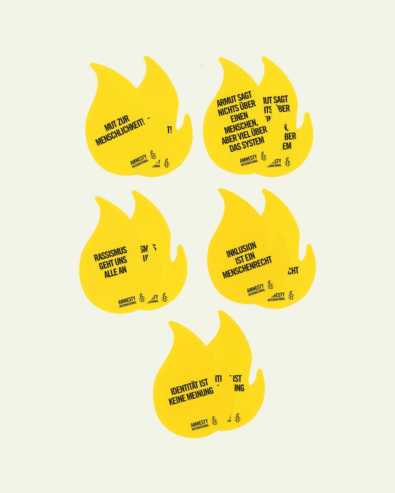 Sticker in Flammenform