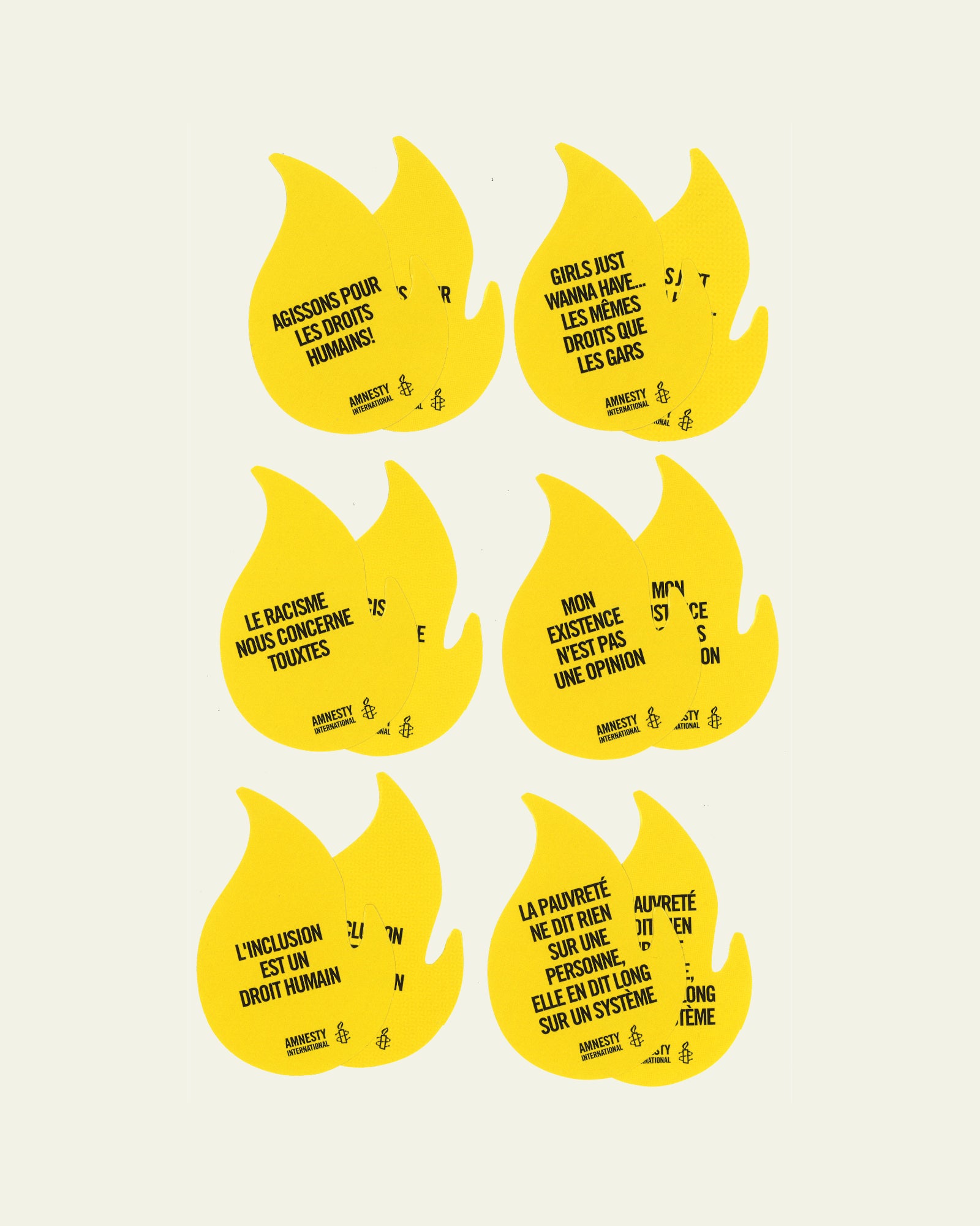 Sticker in Flammenform