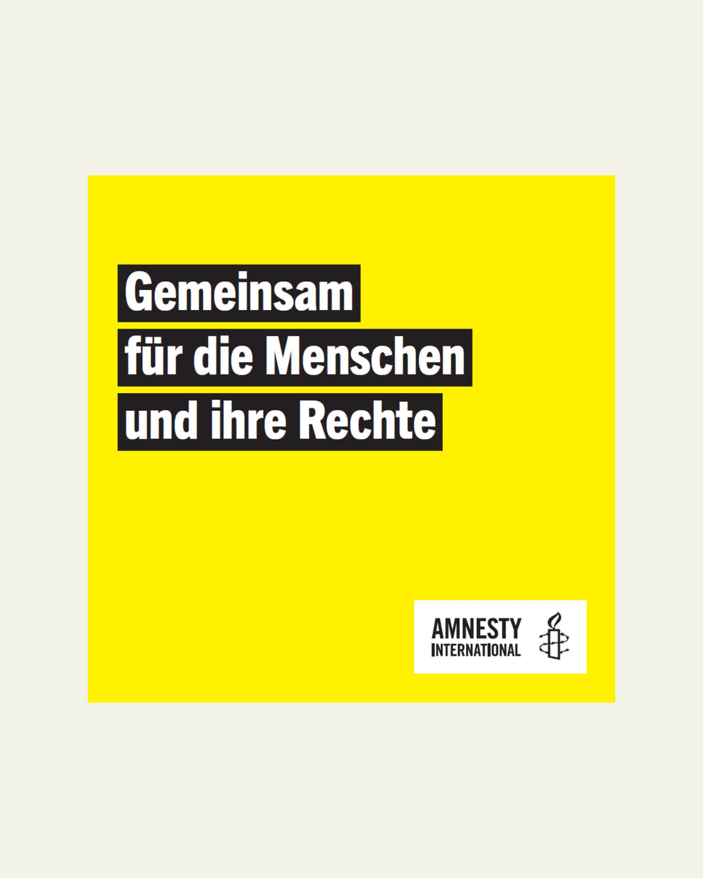 Präsentationsbroschüre Amnesty International im Pixi-Format