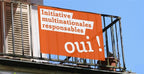 Bannière en tissu " Initiative multinationales responsables, oui "