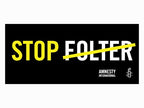 Banner «STOP FOLTER», zur Ausleihe in verschiedenen Sprachen