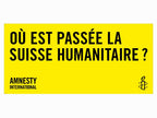 Bannière "Où est passée la suisse humanitaire ?"