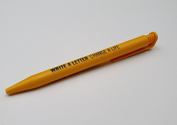 Kugelschreiber gelb "Write for rights"