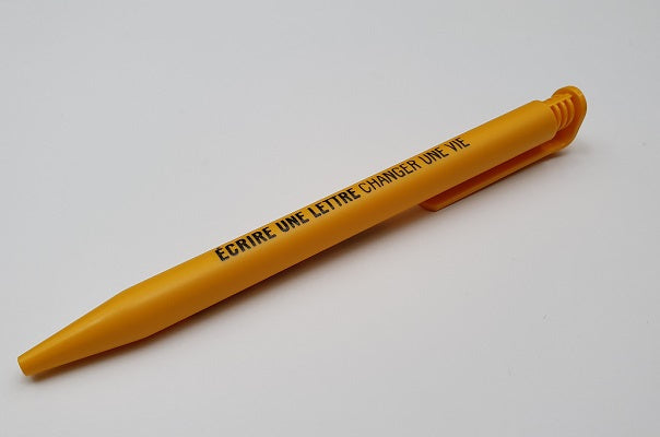 Kugelschreiber gelb "Write for rights"