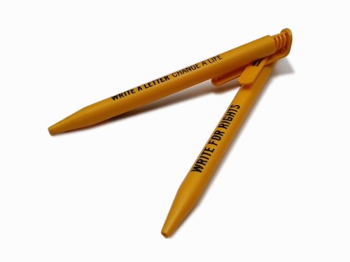 Kugelschreiber gelb "Write for rights"