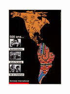 Vintage Poster: 500 Jahre Politische Gewalt gegen Amerikanische Ureinwohner in verschiedenen Sprachen