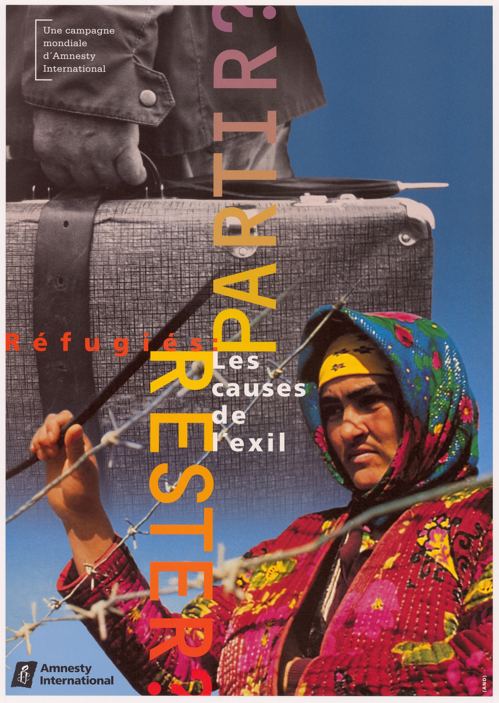 Vintage Poster: Flucht hat ihre Gründe in verschiedenen Sprachen