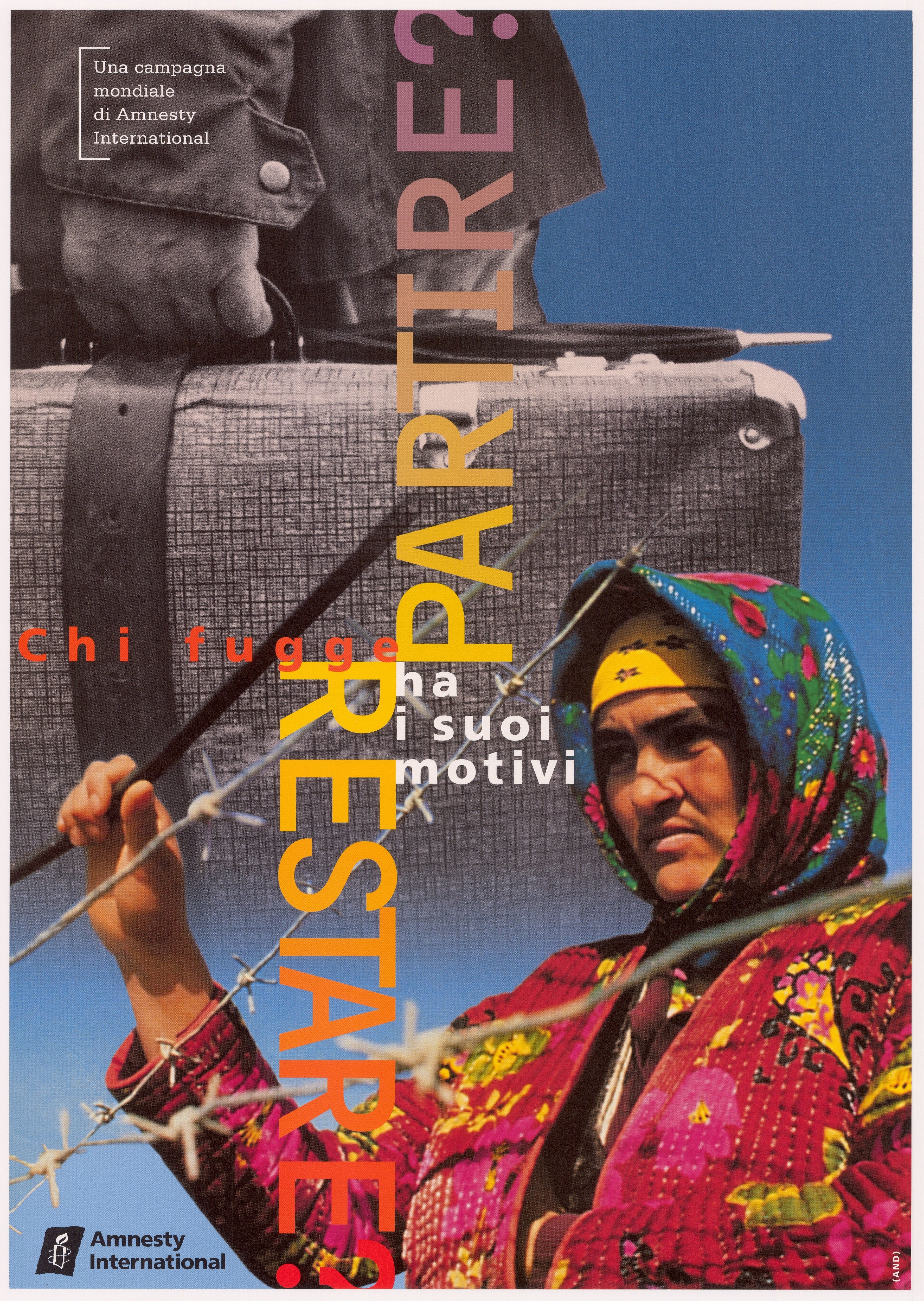 Vintage Poster: Flucht hat ihre Gründe in verschiedenen Sprachen