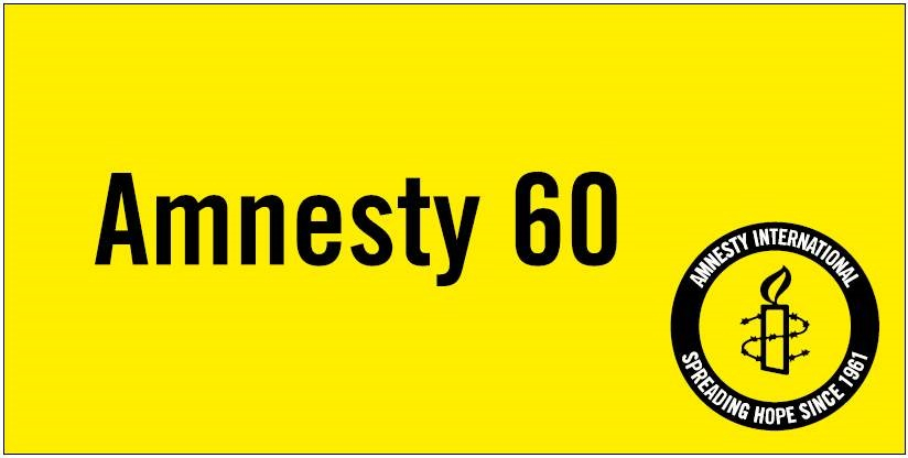 Stoffbanner Amnesty 60 logo «Gelb 1961»