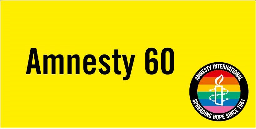 Bannière Amnesty 60 logo « arc en ciel »