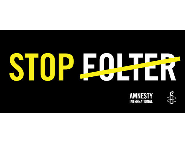 Banner «STOP FOLTER», zur Ausleihe in verschiedenen Sprachen