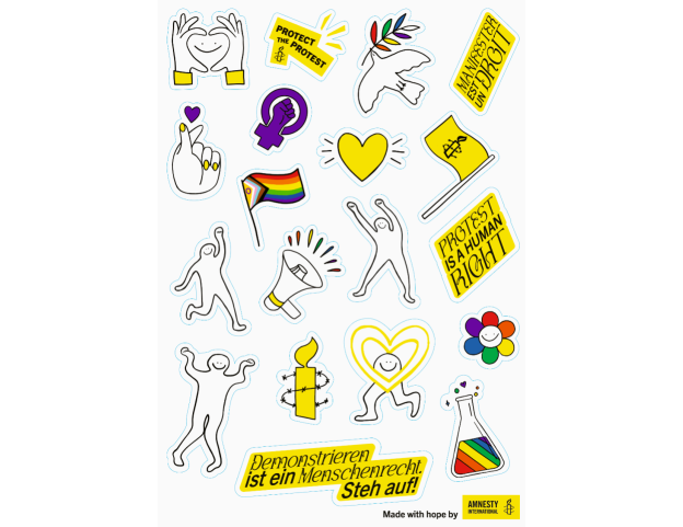 Stickerpalette mit verschiedenen Motiven