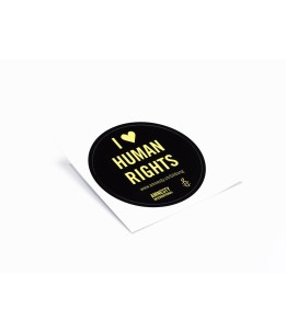Sticker "I love human rights" / "J'aime les droits humains" / "Ich liebe Mönscherächt" 