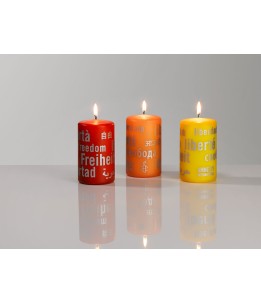 Kerzen Rotorange / Abricot / Gelb 12er für Gruppen