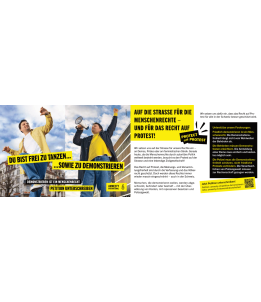 Flyer, Kampagne und Petition «Protect the Protest»