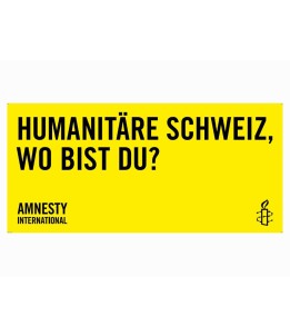 Banner "Humanitäre Schweiz, wo bist du?"