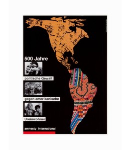 Vintage Poster: 500 Jahre Politische Gewalt gegen Amerikanische Ureinwohner in verschiedenen Sprachen