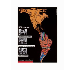 Vintage Poster: 500 Jahre Politische Gewalt gegen Amerikanische Ureinwohner in verschiedenen Sprachen