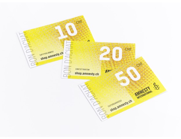 Bon d'achat boutique Amnesty