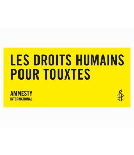 Bannière "Les droits humains pour touxtes"
