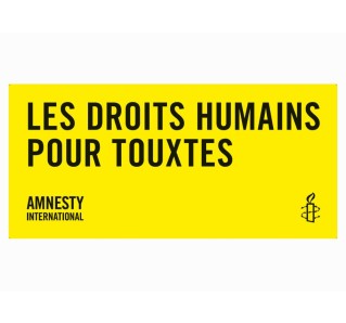 Bannière "Les droits humains pour touxtes"
