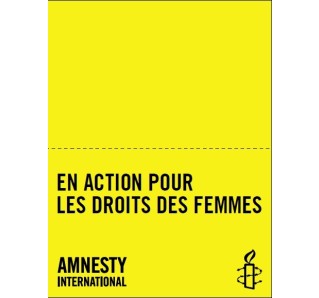 Bannière-nappe "En action pour les droits des femmes"