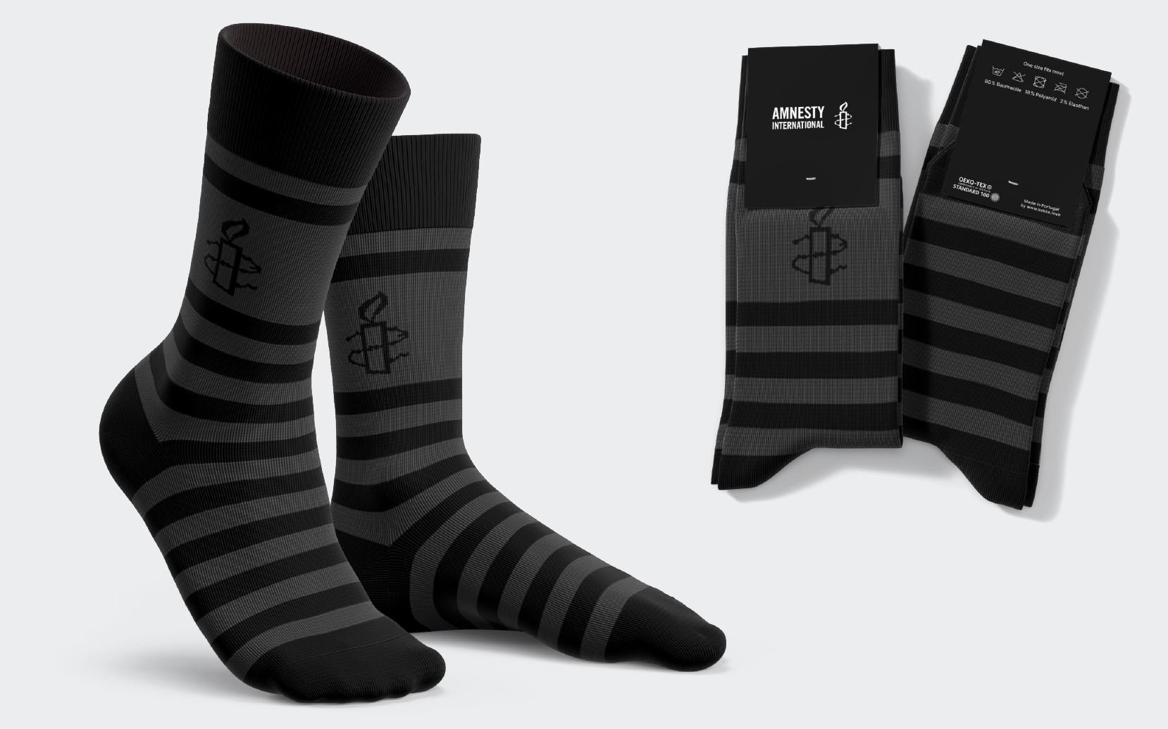 Amnesty Socken schwarz/dunkelgrau