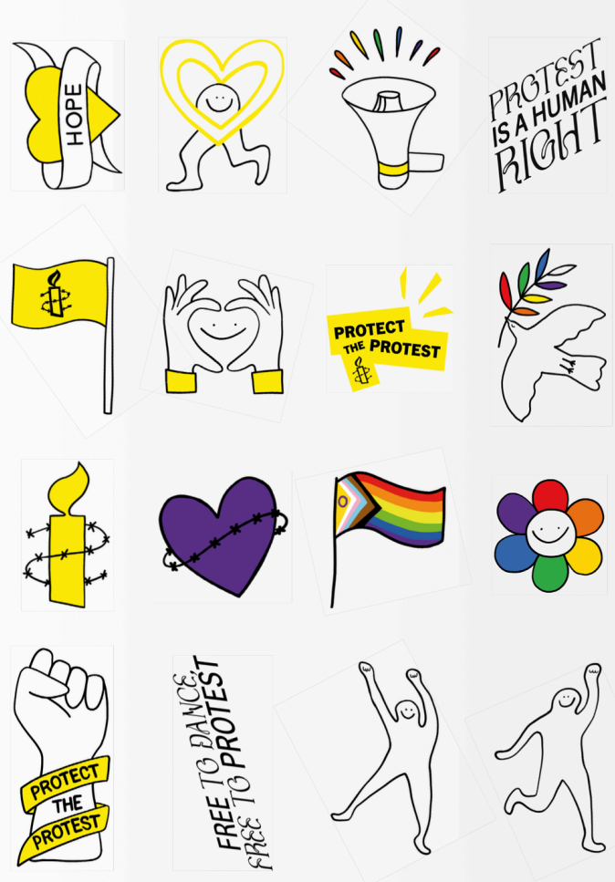 Tattoopalette mit verschiedenen Motiven