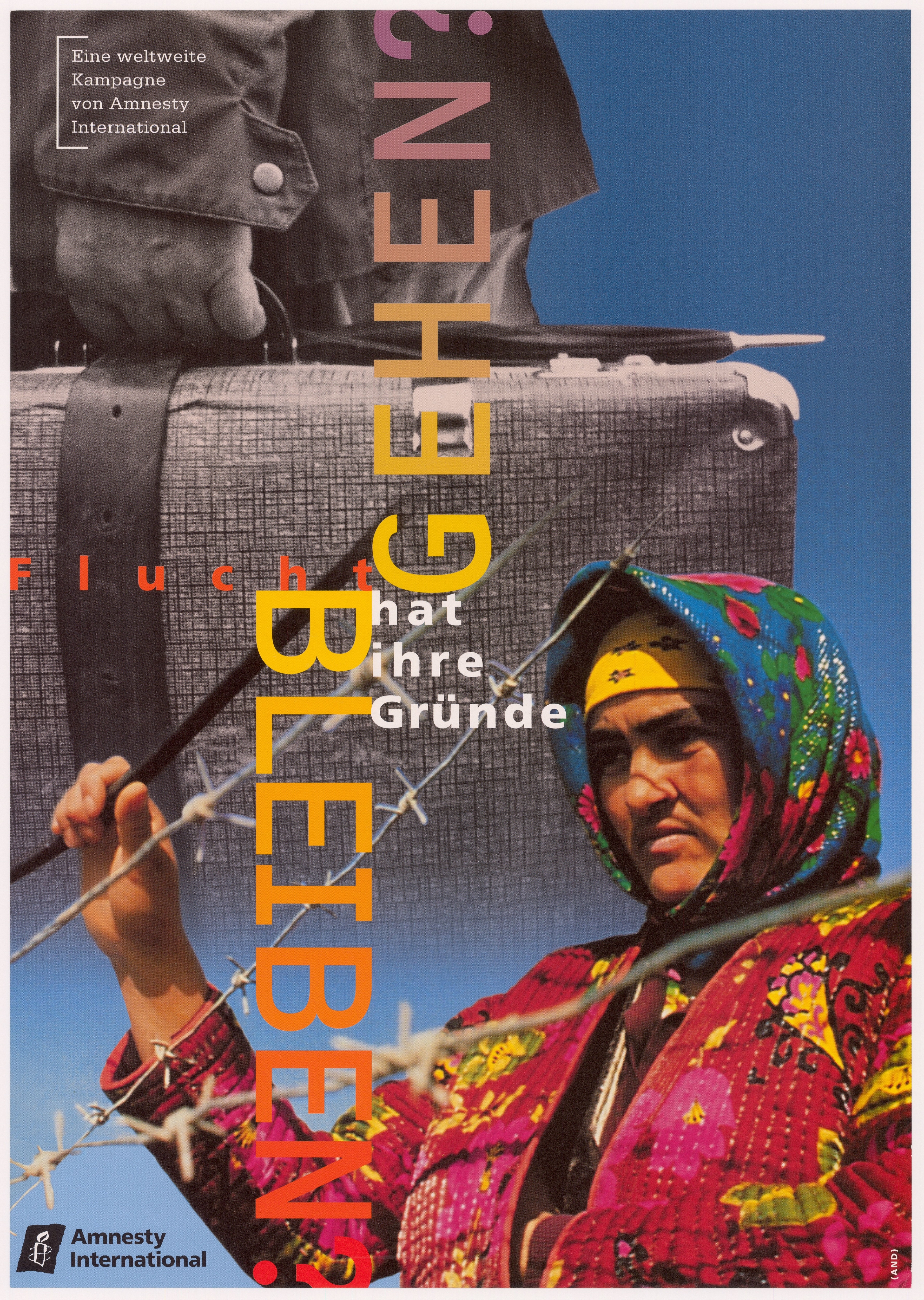 Vintage Poster: Flucht hat ihre Gründe in verschiedenen Sprachen